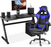 BRGOOD Computer Bureau - Gaming Desk 120 cm PC - Home Office Bureau - Gaming Tafel - Gamer Werkstation - Z Vorm - Zwart