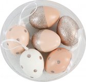 Mini Paaseieren - decoratieve mini paaseieren - ei: ø3x4cm - 2 doosjes van 6 stuks = 12 stuks