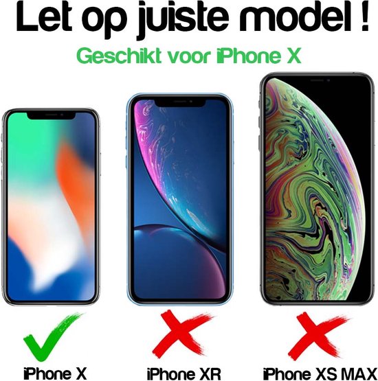 Geschikt voor iPhone X/Xs Telefoonhoesje Kunstleer met Magnetisch lipje en Pasjeshouder Book Case met Klepje - Blauw - Smartphonica geschikt voor Apple iPhone X/10;Apple iPhone Xs