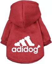 Honden Hoodie - Adidog - Honden - Hondentrui met Capuchon - Hondenkleding - Rood