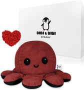 Bibi & Bibi® Octopus Mood Knuffel Valentijn Cadeau – Donkerrood/Rood - Spooky