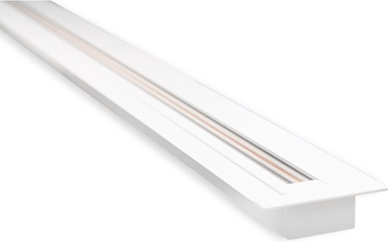 Rail - Prixa - 1 Phase - Encastré - Aluminium - Wit Brillant - 1m