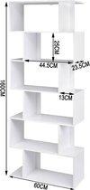 FURNIBELLA - Boekenkast model Hashy met 6 vakken wit