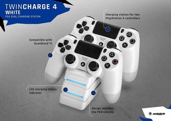 Snakebyte Twin Charge 4 - Oplaadstation - PS4 - Wit | bol