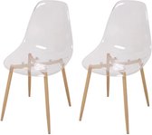Set van 2 transparante kristallen stoelen - L 47 x D 54 x H 84 cm - CLODY