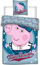 Peppa Pig Baby Dekbedovertrek Team George - 100 x 135 cm - Katoen - incl Dekbed+Kussen KD®