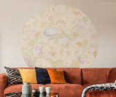 Behangcirkel 125cm Studio Wallz - Vintage bloemen patroon creme