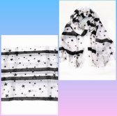 Sjaal zwart/wit met sterren