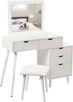 Cosment  Cosmetic Dressing Table with Makeup Mirror Stool - make up tafel - Kaptafel met spiegel - make up tafel kinderen - make up tafel met spiegel