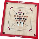 Origineel Carrom Spel - Made in India - Compleet met stenen, poeder, striker 59 x 59 cm  Klasse en Geweldig