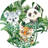 Lbm - muur sticker - kinderkamer - babykamer - jungle - dieren