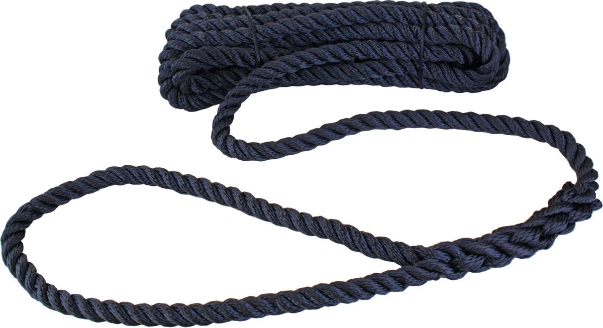 12mm x 10m landvast met lus blauw polyester