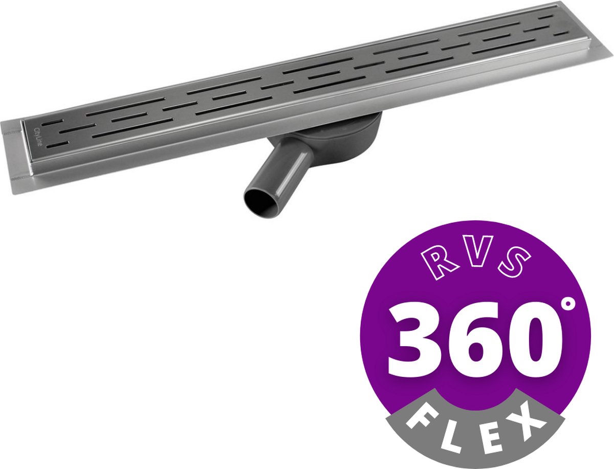 CityLine douchegoot - RVS - 160cm - Flex uitloop - Standaard rooster