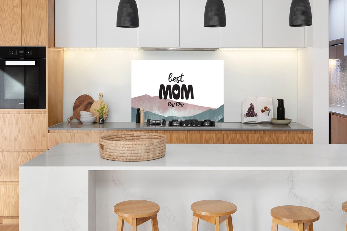 KitchenYeah Spatscherm 120x80 cm Best mom ever - Aluminium thumbnail 4