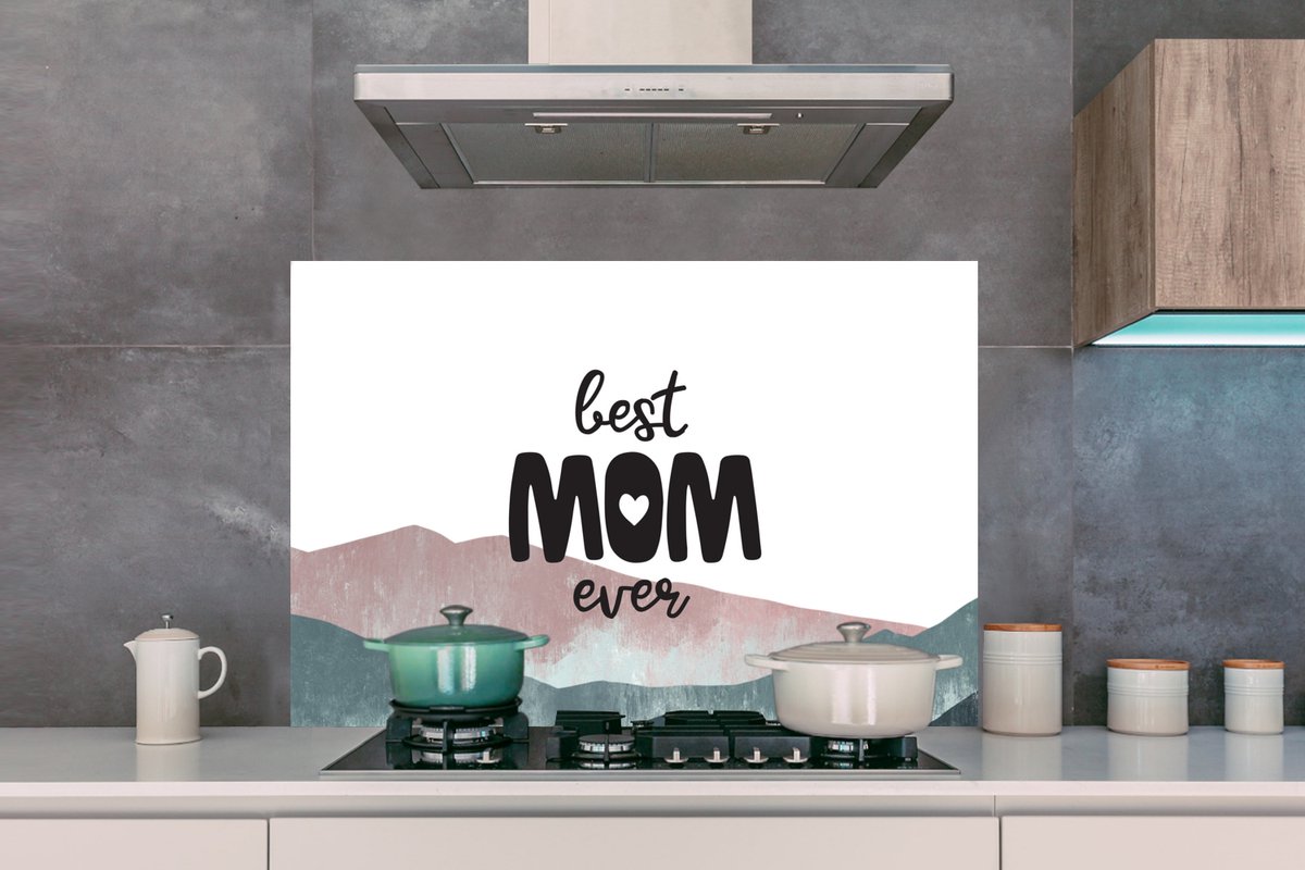 KitchenYeah Spatscherm 120x80 cm Best mom ever - Aluminium thumbnail 6