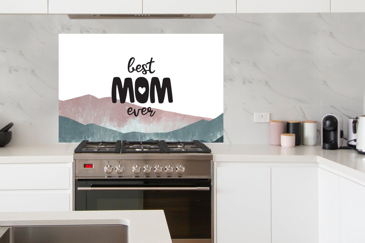 KitchenYeah Spatscherm 120x80 cm Best mom ever - Aluminium thumbnail 3
