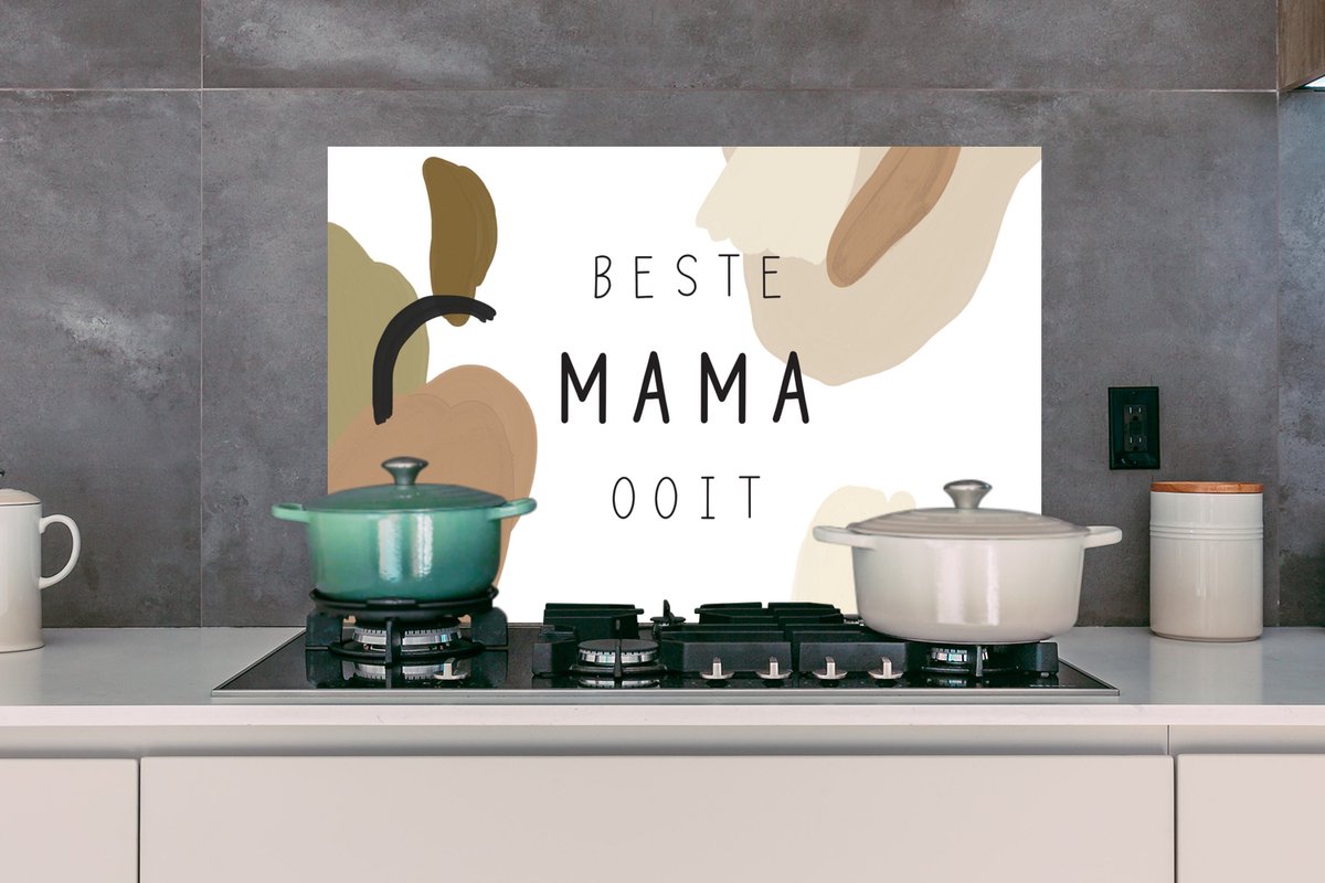 KitchenYeah Spatscherm 80x55 cm - Beste mama ooit - Aluminium thumbnail 4