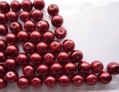 12 mm glasparel donker rood, 30 st