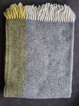 LVL Style Deken - Plaid -Merino wol - 100% Nieuw - 130x170cm - lich grijz - beige kleur