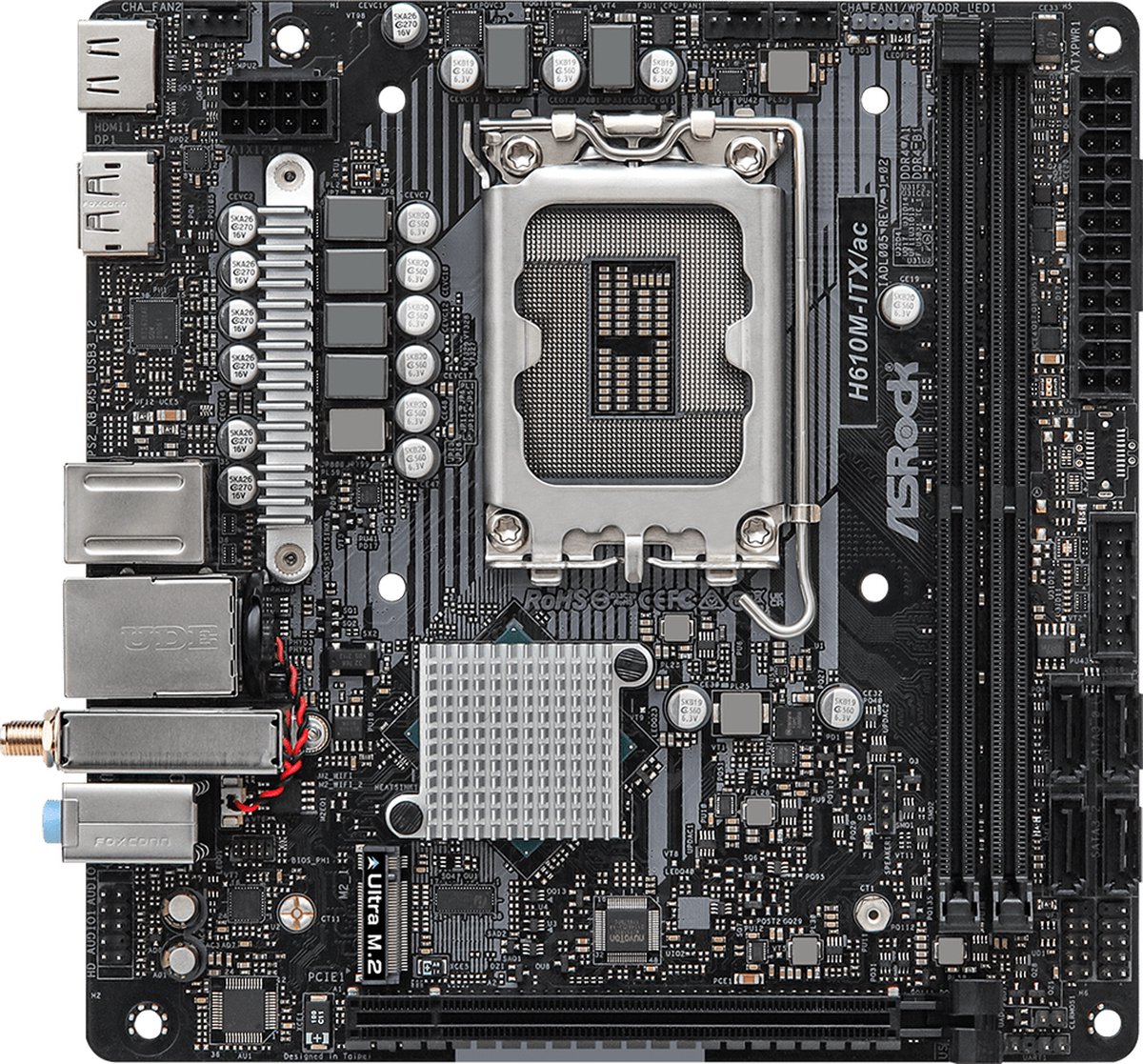 Asrock H610M-Itx/Ac - Moederbord - afbeelding 2