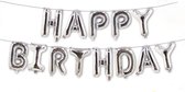 HAPPY BIRTHDAY Folie Ballonnen, Zilver, 13 stuks, 16 inch (40cm), Verjaardag, Feest, Party, Decoratie, Versiering
