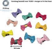 Gekleurde Strikjes Haarknipjes - 10 stuks - 10 Kleuren - Haarknipjes Kind - Metaal - Stof - Haaraccessoires - Dames Meisjes Kinderen Baby's - Kliksysteem - Gratis Verzending