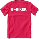 E-bike Fiets T-Shirt | Wielrennen | Mountainbike | MTB | Kleding - Roze - L