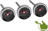 Een set van 3 mini-thermometers voor steaks en ander vlees