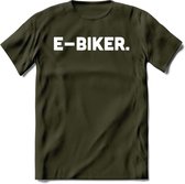 E-bike Fiets T-Shirt | Wielrennen | Mountainbike | MTB | Kleding - Leger Groen - XL