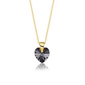 Montebello Ketting Amy KHG439 - Swarovski® Hart - 925 Zilver Verguld - Ø10mm - 45cm