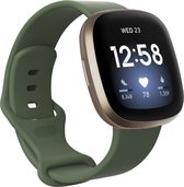 Bandje geschikt voor Fitbit Sense - Maat L - Polsband - Horlogebandje - Siliconen - Groen