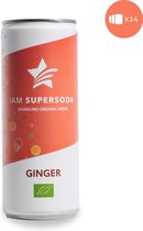 I am Supersoda Ginger 12x0,25L - 100% biologische frisdrank - laag in suikers - laag in calorieën/kcal - gemberdrank - gember frisdrank - gember drink - gembersap