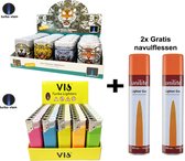 Turbo / Wind aansteker - 70 stuks Storm aanstekers in 2 varianten met Gratis 2 Gas flessen!