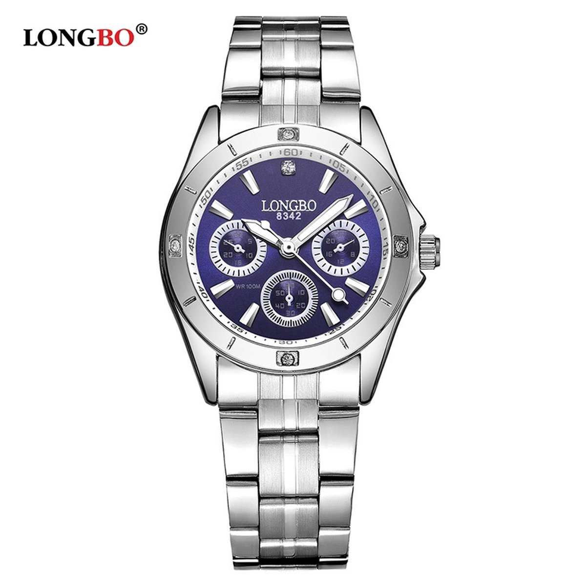 Longbo - Dames Horloge - Zilver/Blauw - 29mm