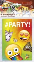 Uitnodigingen Emoji, 8st., kindercrea