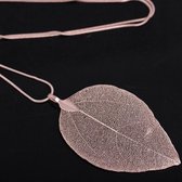EmmyRovi | Hanger Blad | Rose Gold Plated |  Sieraad Kerst / Sinterklaas / Feestdagen Cadeau | Met Ketting | Echt Boom Blad