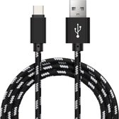 Joyroom - USBC2 -  nylon USB-C oplaadkabel - 0.25m - Zwart