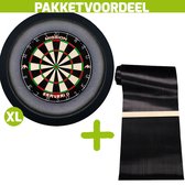 Mission Samurai 2 + Rubberen Dartmat 60*300 incl Oche + Dartbordverlichting Deluxe XL (Zwart)