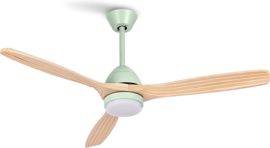 CREATE - Plafondventilator 40W silent Ø132 cm - Met Licht 3 kleurtemperaturen - Programmeerbare 1-4H - 6 Snelheden - Zomer/Winter functie - WIND CUP