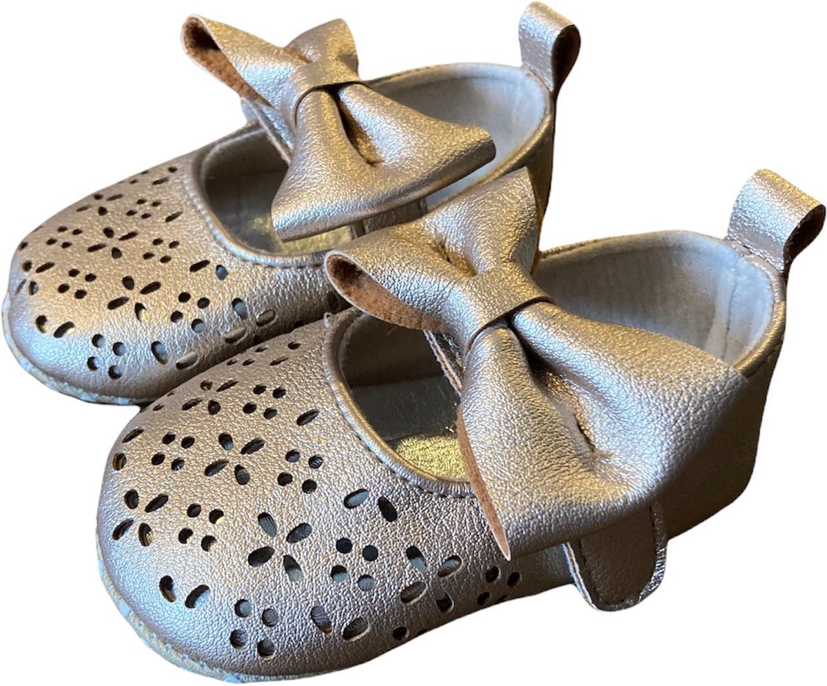 Baby Schoentje I Gold Bow - maat 0-6 maanden