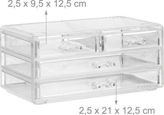 Make-up Organizer - Tweedelig - Cosmetica Opbergdoos - Transparant