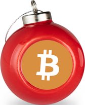 Bitcoin kerstbal rood |set van 2 BTC kerstballen |Crypto kerstballen set van 2 stuks| Bitcoin cadeau| Crypto cadeau