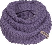 Knit Factory Alex Gebreide Colsjaal - Ronde Sjaal - Grof gebreid - Warme Wintersjaal - Nekwarmer - Wollen Sjaal - Paarse colsjaal - Dames sjaal - Violet - One Size