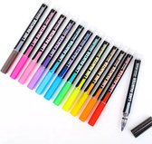 KOESTO Glitterstiften - Glitterpennen - Glitterstiften Kinderen - Outline Markers - Magische Stiften - Stiften - 12 Kleuren