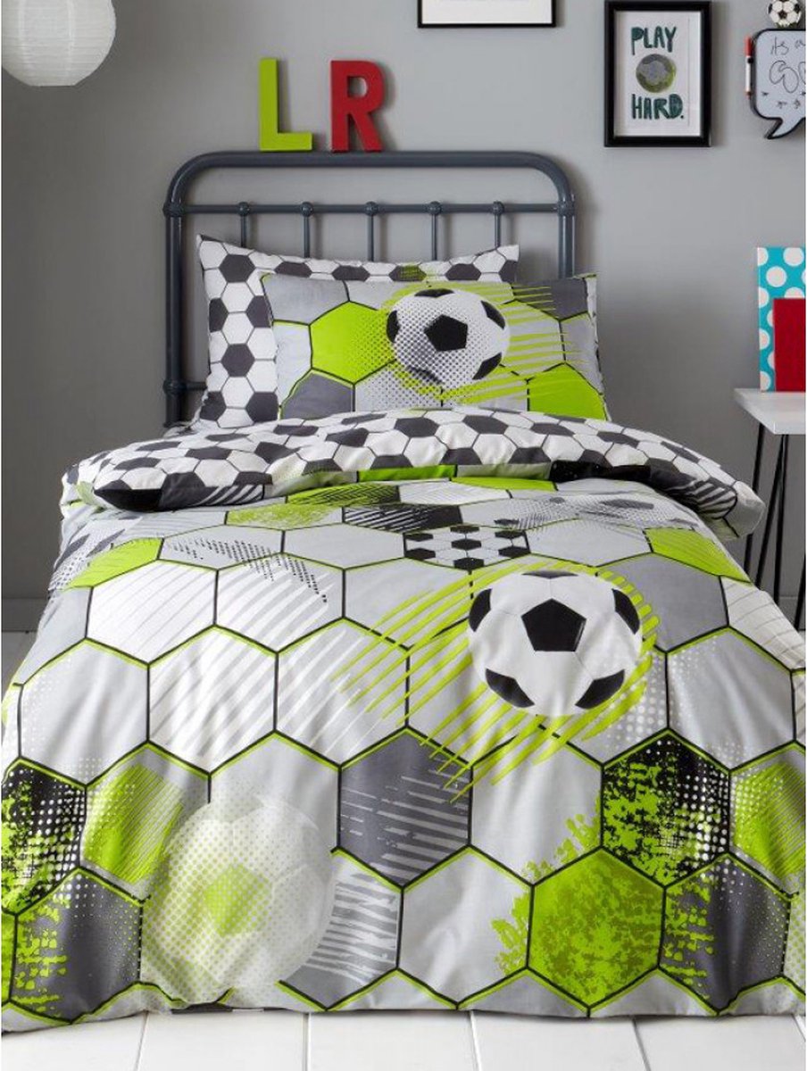 Housse de couette Voetbal- Glow in the Dark - micropolaire - 140x200/220 -  polyester 
