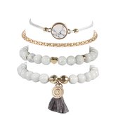Bohemian armbanden - Armband - Wit -  Rosé - Marmer - Moederdag cadeau - Voor haar - Verjaardagscadeau - Mama