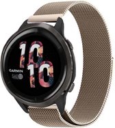 Milanees Smartwatch bandje - Geschikt voor  Garmin Venu 2 Milanese band - 45mm - Champagne - Strap-it Horlogeband / Polsband / Armband