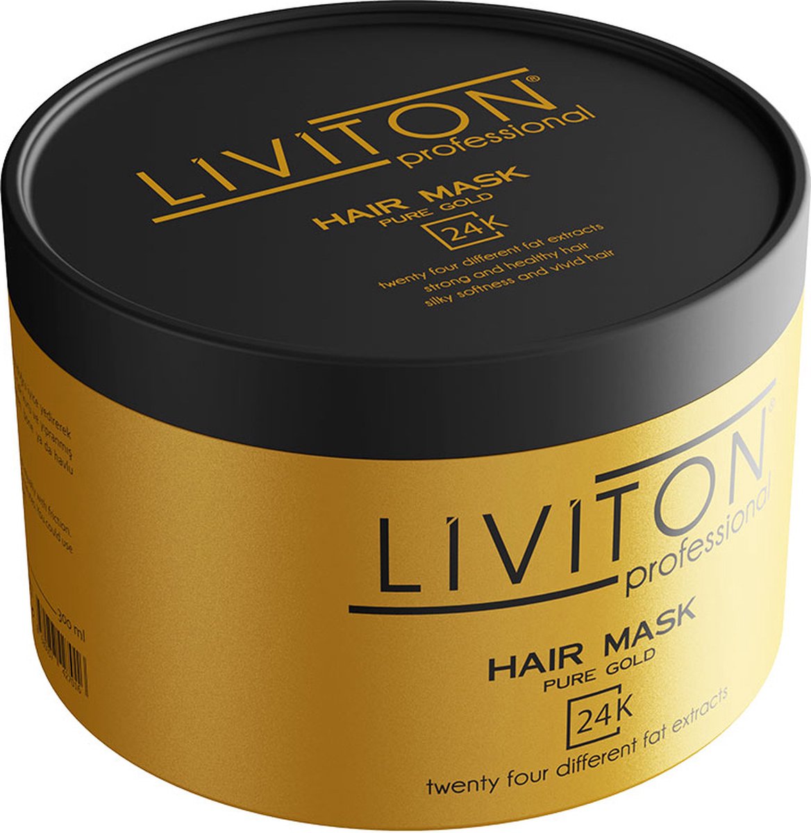 Liviton 24K Pure Gold Haarmasker - 300ml - Met 24 Essentiële Oliën voor 2x Snellere Haargroei & Herstel - Proteïne Boost