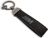 Alcantara Auto Sleutelhanger - M stijl - Past bij oa. BMW 1-serie / 3-serie / 5-serie / E46 / E90 / E92 / M3 / M4 / M5 - Zwarte Suede Strap - Hanger in Mat Antraciet - Keychain Sle