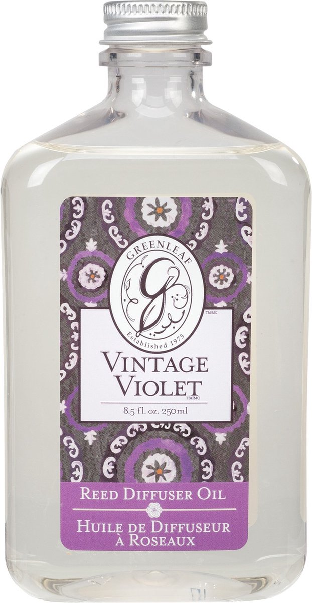 GreenleafGifts Vintage Violet 250ml Reed Oil- voor geurstokjes